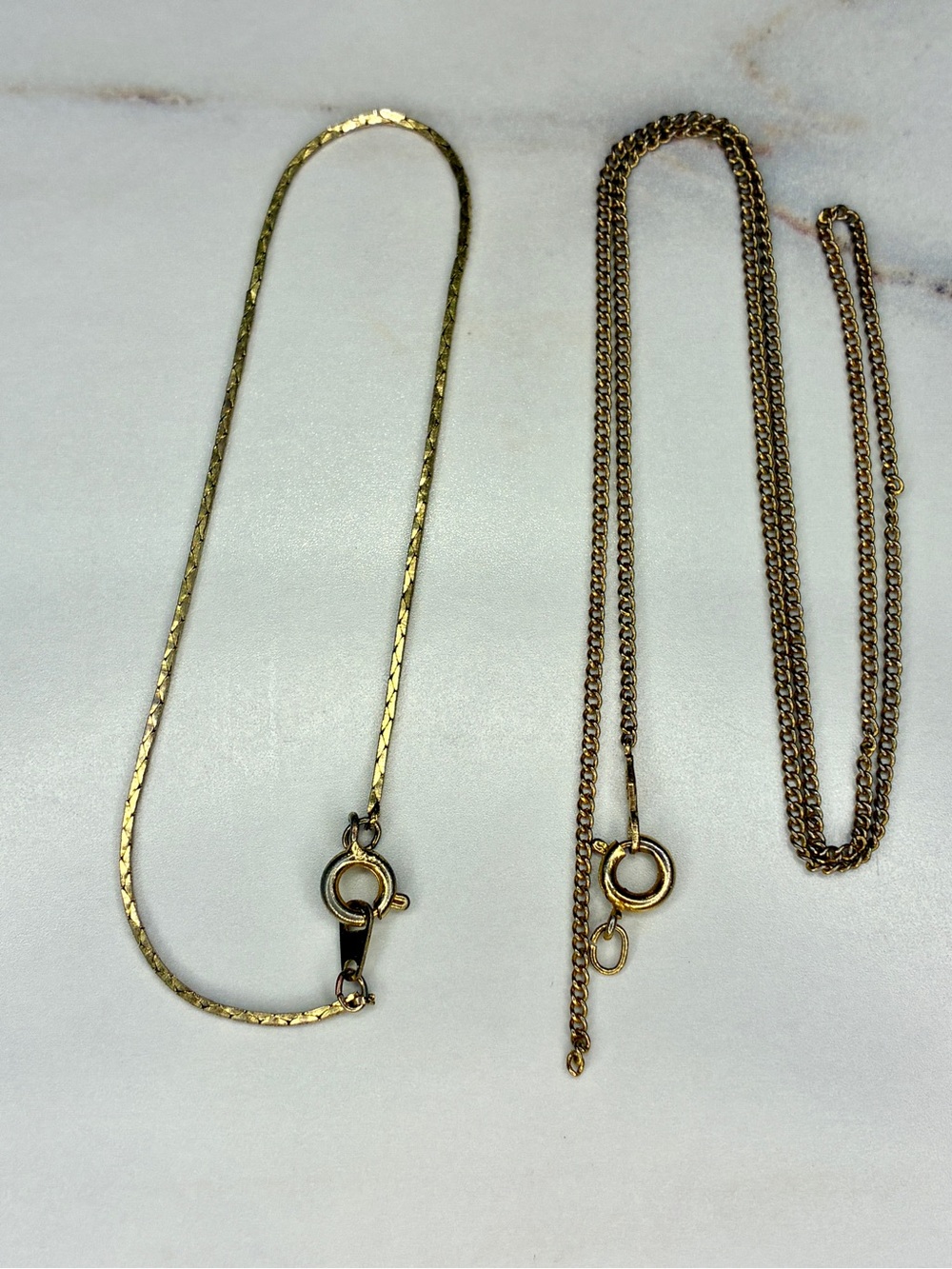 Vintage 10K ESEMCO Gold Chain Necklace Repair + Dainty Bracelet Bundle